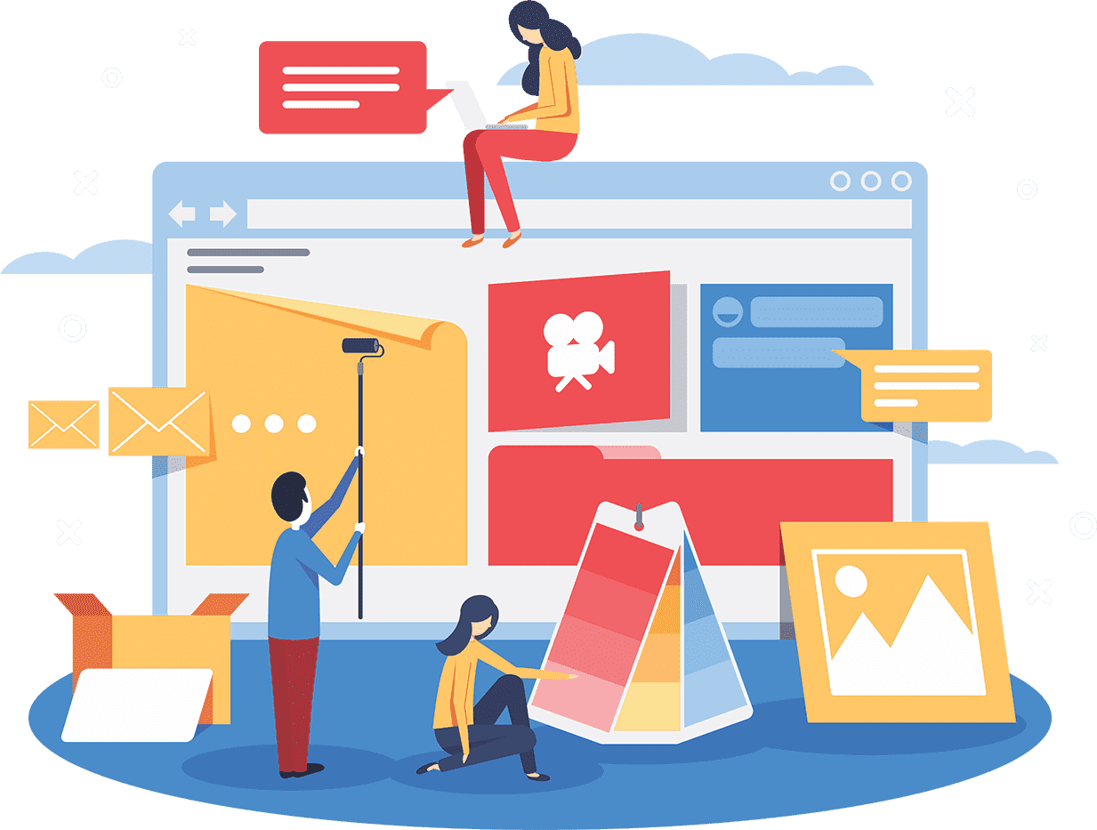 Web design and development services.