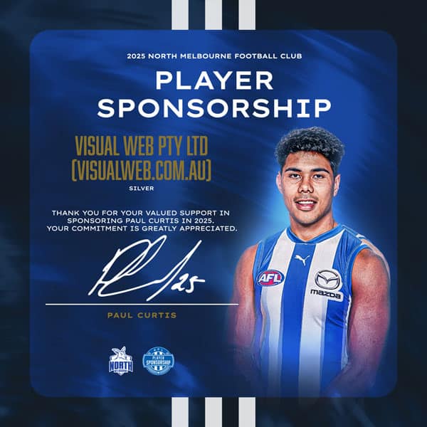 VisualWeb Proudly Supporting Paul Curtis of North Melbourne Football Club Since 2022 &raquo; VisualWeb