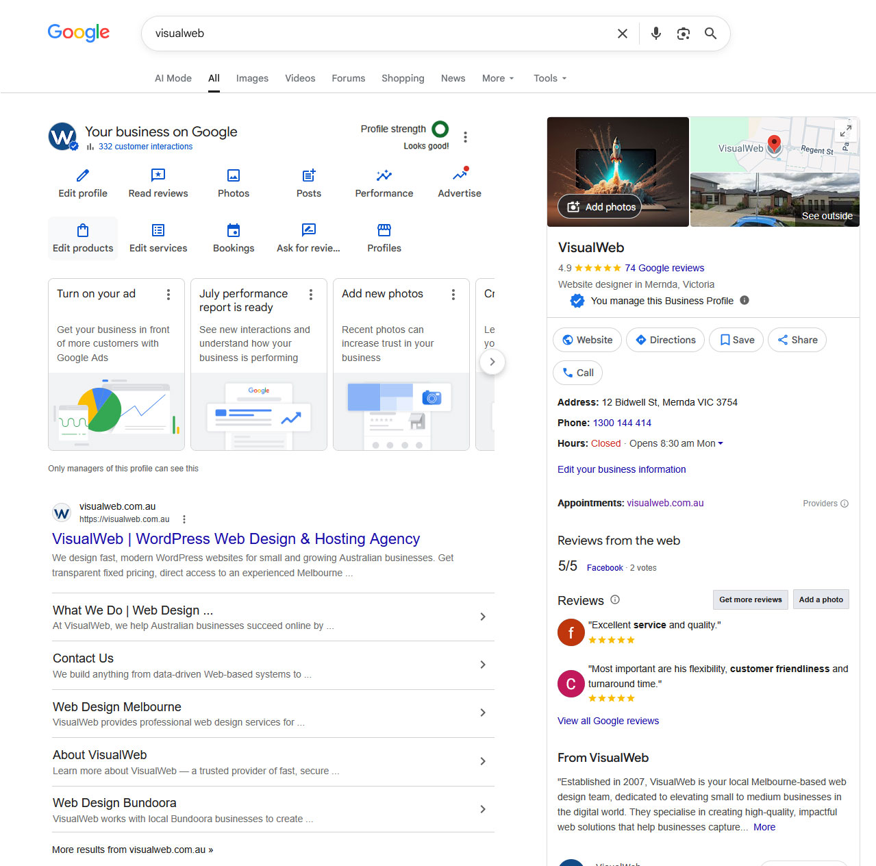 Google Business Profile Setup Service &raquo; VisualWeb